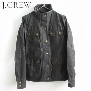 J.CREW モーターサイクル コットン ジャケット 黒 レディース-S ブラック トライアルマスターやインターナショナル似 d144-18-0112Z