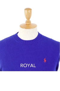 新品 アウトレット 10664 Sサイズ ラルフ ローレン polo ralph lauren コットン クルーネック セーター ROYAL