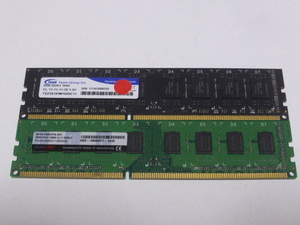 メモリ デスクトップ用 TeamとPanram 1.5V DDR3-1600 PC3-12800 8GBx2枚 合計16GB 起動確認済みです