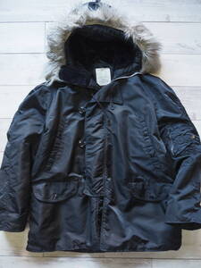 アルファ ALPHA INDUSTRIES INC. TYPE N-3B BLACK USA製 L 90s民間モデル JACKET AIR CREW /パーカー