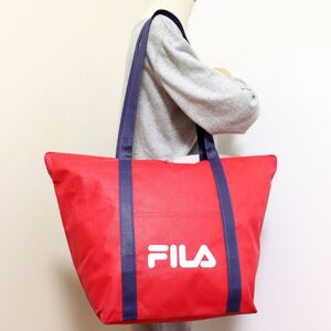 ★フィラ FILA 新品 軽量 大容量 BIG カジュアル ロゴ入り 不織布 買い物 トート エコ トートバッグ バッグ BAG 赤 [LFILA03]一 六★QWER