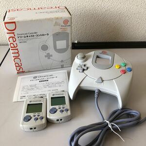 DC SEGA セガ Dreamcast ドリームキャスト コントローラー HKT-7700 ビジュアルメモリ 2個 HKT-7000 初期化済み 中古品