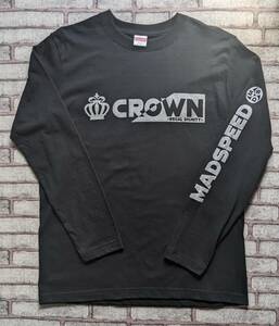 【MADSPEED】趣味Ｔシャツ 王冠 クラウン crown クラウンクロスオーバー クラウンスポーツ ver 長袖 ブラックxシルバーラメ XLサイズ