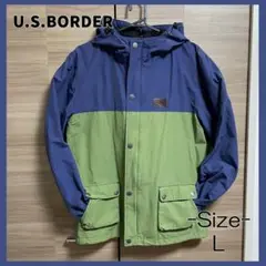 【送料無料】U.S.BORDER☆マウンテンパーカー☆Lサイズ☆青×緑☆