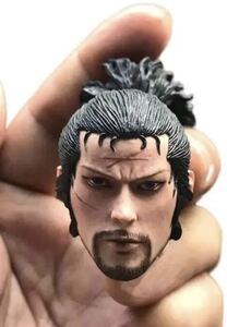 1/6スケール 男性フィギュアヘッド　武士　侍　豪傑　カービングスカルプ　リアル彫刻アクションフィギュア