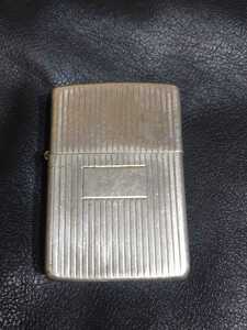 ☆ZIPPO ジッポー オイルライター 両面縦ライン ストライプ スターリングシルバー 1991年製 着火未確認☆