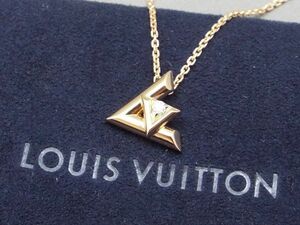 1円〜!! LOUIS VUITTON/ルイヴィトン AU750 ピンクゴールド×ダイヤモンド ペンダント LV ヴォルト ワン PM ネックレス Q93813 【84y2】