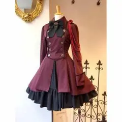 レディース 軍服ワンピース Lサイズ レッド