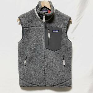 00s 16年製 PATAGONIA CLASSIC RETRO-X VESTパタゴニア ボア フリースベスト 23048FA16 クラシックレトロX フルジップ グレー XS