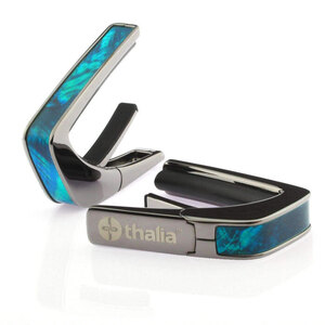 Thalia Capos タリア カポ Exotic Shell TEAL ANGEL WING Black Chrome ギター 12インチフレッドパッド付属 ティール