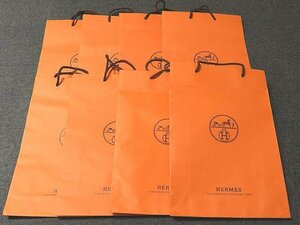 12/ エルメス 付属品 ショップ袋 縦長 ×8枚セット ◆ 長財布 ミニバッグ ポーチ 等に ▼ HERMES ショッパー 紙袋 オレンジ 5H6DS