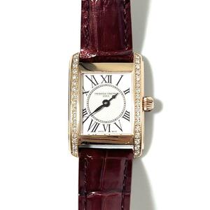 【定価37万・34Pダイヤ】フレデリックコンスタント　FREDERIQUE CONSTANT　レディース　腕時計　カレ