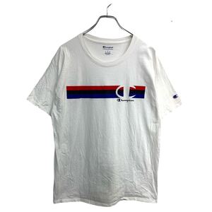 Champion 半袖 プリント Tシャツ Lサイズ チャンピオン ホワイト 古着卸 アメリカ仕入 t2409-3555