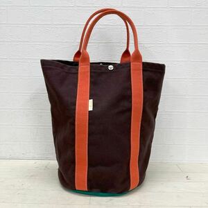 和346★ ハンドメイド USA製 CEDAR KEY CANVAS シダーキー キャンバス トートバッグ 肩掛けバッグ ブラウン オレンジ メンズ