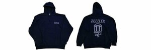 JB即決 ZEPHYR ゼファー ＃３フロントレフトチェストTEAM COMPETITION＆バック月光 プルオーバー フードスウェット 左胸チーム 紺 XL 新品