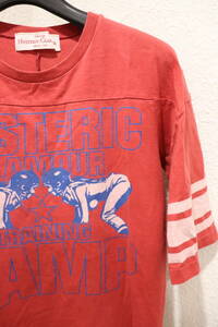 即決 2000年初頭 HYSTERIC GLAMOUR ヒステリックグラマー ガール ヒスガールプリント 7分袖 フットボールTシャツ レディース FREE