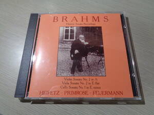 JASCHA HEIFETZ AND EMANUEL BAY,WILLIAM PRIMROSE AND GERALD MOORE,EMANUEL FEUERMANN AND THEO VAN DER PAS/BRAHMS(BIDDULPH LAB 011 CD