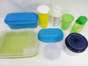 22●a185☆中古品　保存容器　タッパーウェア　9点まとめ　イートボックス・ボトル・タンブラーなど　Tupperware　現状渡し