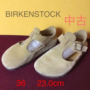 【売り切り!送料無料!】A-98 BIRKENSTOCK!36!23.0cm!スエード!ベージュ!古着!中古!