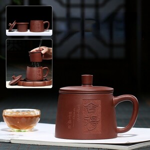 紫砂壺 中国茶器 極上品 本物 古美術品 煎茶器 朱泥急須 宜興産 茶壷 陶器 代物カンフーティー 手彫り 茶道 中国古玩 プレゼント lh762