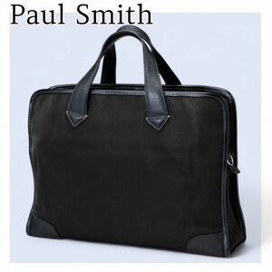 ポールスミス　ビジネスバック　ナイロン　レザー　 緑　黒　紳士 PC A4　PaulSmith　ブリーフケース　書類かばん　メンズ　通勤