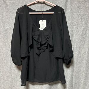 新品　rienda シースルー　カットソー　黒 え