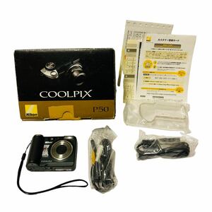 【美品】ニコン COOLPIX P50 コンパクトデジタルカメラ ブラック 動作確認済み クールピクス コンデジ 単三電池