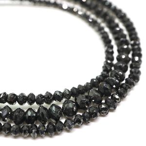 1円〜!!20.00ct!!▲K18WG 天然ブラックダイヤモンドネックレス▲ J 約5.0g 約40.0cm black diamond necklace jewelry DH0/EA5 C230