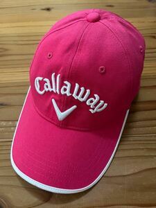 送料込み！Callaway ゴルフキャップ 美品 ピンク クマ キャロウェイ GOLF ゴルフウェア 帽子 CAP キャップ ベアーちゃん