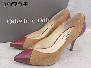 ◇ ◎ Odette e Odile UNITED ARROWS ポインテッドトゥ ヒール パンプス サイズ23 1/2 ブラウン ボルドー系 レディース