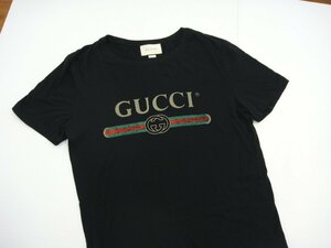 6163T【本物保証】 GUCCI グッチ 半袖 Tシャツ メンズ Mサイズ シェリー インターロッキングG ブラック