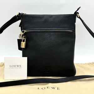 LOEWE ロエベ ショルダーバッグ ブラック レザー 鍵付き g00659