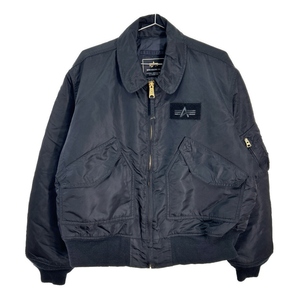 ALPHA INDUSTRIES アルファ インダストリーズ CWU-45/P フライトジャケット ミリタリー ブラック (メンズ LARGE) 中古 古着 R1364