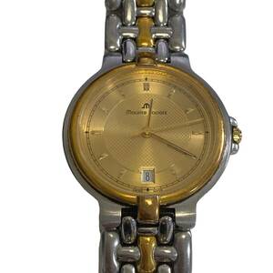 【中古品】MAURICE LACROIX モーリスラクロア 腕時計 ラウンド ゴールド文字盤 クォーツ 動作品 hiA6570RO