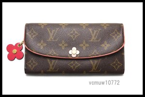 近年モデル希少美中古■LOUIS VUITTON モノグラム ポルトフォイユエミリー レザー 2つ折り長財布 ルイヴィトン■1017cs3705337