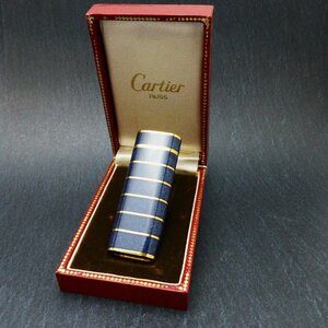 Cartier カルティエ☆ネイビー&ゴールド 喫煙具 ブランドライター※着火未確認 ◆おたからや【G-A90224】同梱-2