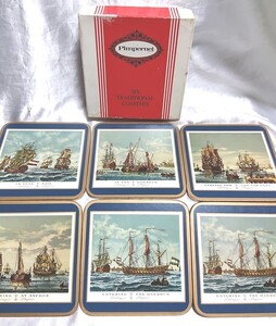 Pimpernel SIX TRADITIONAL COASTERS Sailing Ships made in ENGLAND 英国製　コースター　6枚組　船