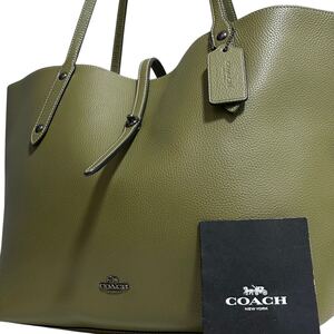 1円～【入手困難品】定価10万円 コーチ COACH トートバッグ ビジネスバッグ ブリーフケース A4 2way レザー メンズ レディース カーキ