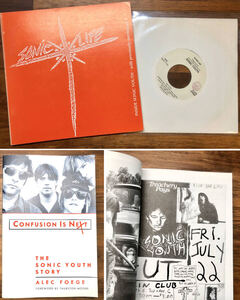 【激レア】SONIC YOUTH ソニック・ユース イタリア版 冊子＋7inchアナログ盤 ＆ 洋書 Confusion Is Next : The Sonic Youth Story