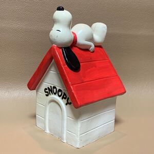 【Vintage】スヌーピー ドックハウス コインバンク ピーナッツ フィギュア 貯金箱 DETERMINED Peanuts Snoopy 70