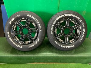 五 レアマイスターサンド LMS 16インチ アルミホイール ホワイトレター 6.5J ＋48 6穴 139.7 215/65R16 2本 NV350キャラバン 34991 2X578