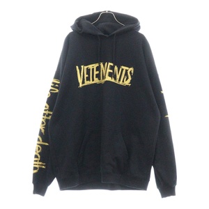 VETEMENTS ヴェトモン 22SS WORLD TOUR HOODIE ワールドツアー フロントロゴ パーカー ブラック UAH21TR632