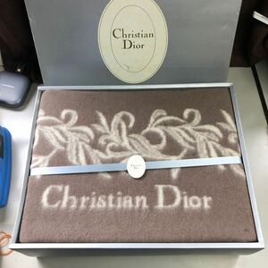 Christian Dior ディオール　毛布　ブラウン　寝具 新品　シミあり　ブランド　ギフト　OBA4100 W-0618-15