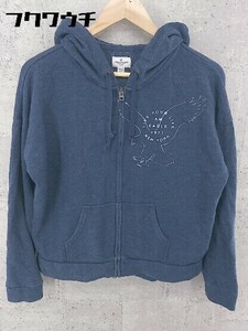 ◇ AMERICAN EAGLE OUTFITTERS 長袖 ジップアップ パーカー サイズM ブルー系 メンズ