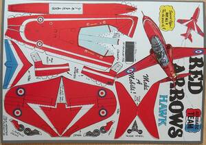 RED ARROWS HAWK ペーパークラフト、レッドアロー、模型飛行機、ポストカード、ハガキ、マニア向け