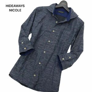 HIDEAWAYS NICOLE ハイダウェイ ニコル 春夏 7分袖 【麻★リネン】 メランジ シャツ Sz.50　メンズ　C4T02740_3#A