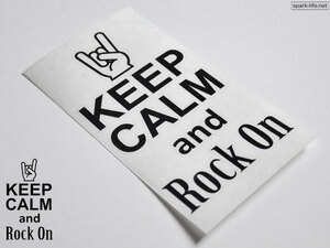 ♪売れてるロックンロールステッカー♪ KEEP CALM and Rock ON (ブラック) 送料無料から♪♪