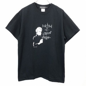BEAMS T ビームスT M メンズ 男性 Tシャツ カットソー イラスト プリント 松本零士 L.MATSUMOTO 丸首 半袖 綿100% コットン ブラック 黒