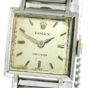 ジャンク ロレックス ROLEX 2616 プレシジョン K18WG cal.282 手巻き レディース _769326