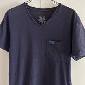 BLUE BLUE ブルーブルー ハリラン ポケットTシャツ ポケT M フルーツオブザルーム ネイビー 聖林公司